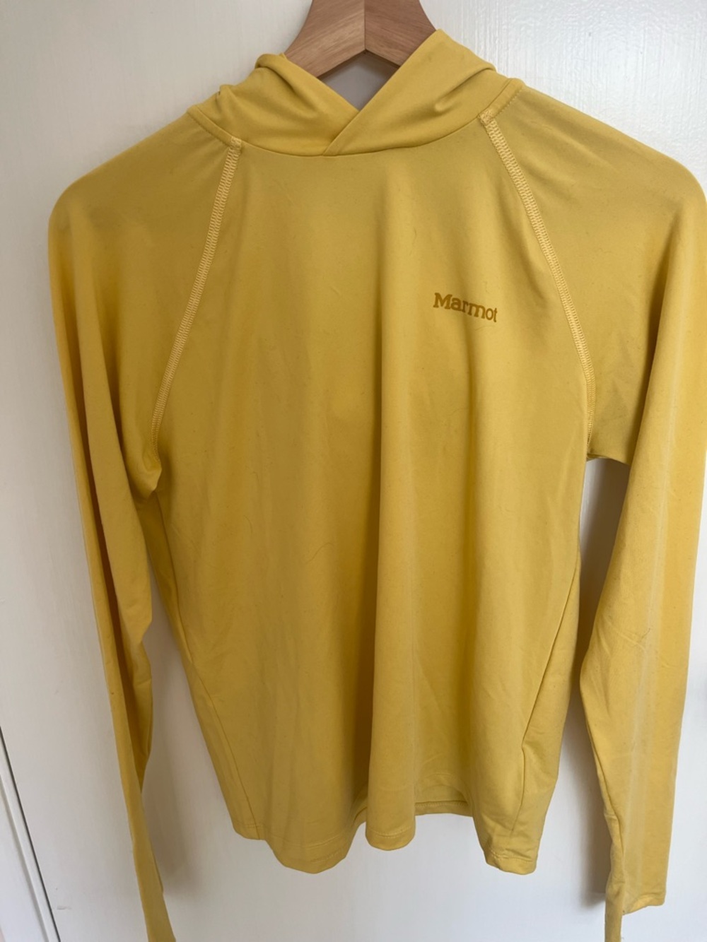 Marmot Mustard Yellow Hooded Long Sleeve Top